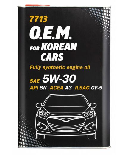 Моторное масло MANNOL 7713 OEM for Korean Cars 5W-30 SN METAL 4л