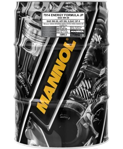 Моторное масло MANNOL Energy Formula JP 5W-30 API SN 60л. ESTER