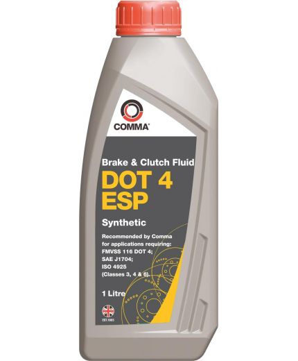 COMMA Тормозная жидкость DOT 4 ESP Brake Fluid 1л