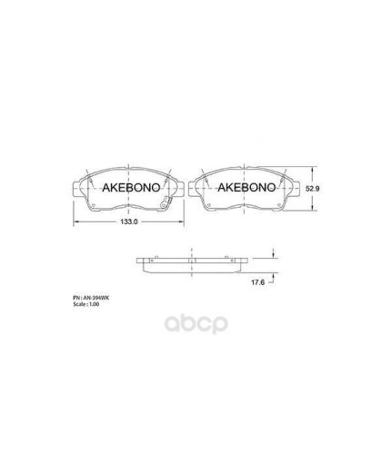 Akebono Колодки дисковые передние