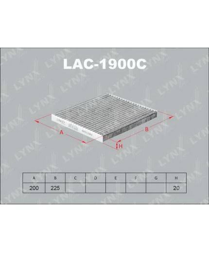 Lynxauto Фильтр салонный угольный