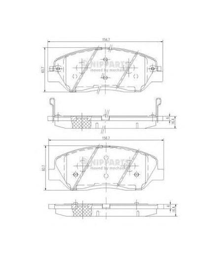 NIPPARTS Колодки дисковые 4 шт