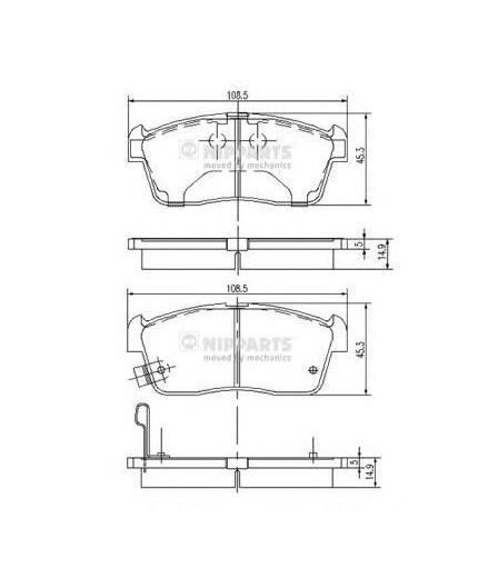 NIPPARTS Колодки дисковые 4 шт