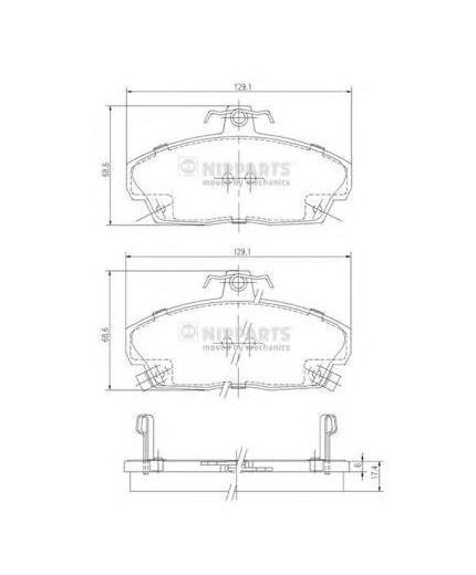 NIPPARTS Колодки дисковые 4 шт