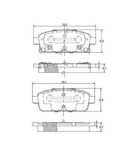 NIPPARTS Колодки дисковые 4 шт
