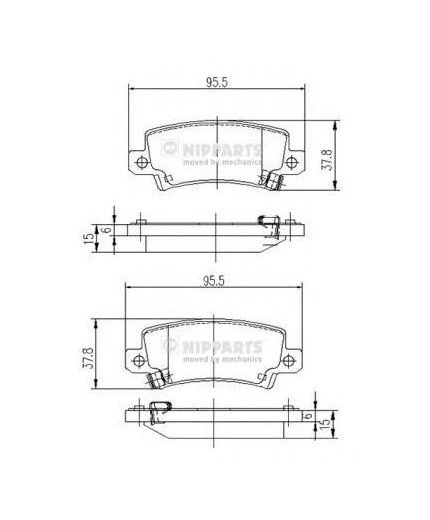NIPPARTS Колодки дисковые 4 шт