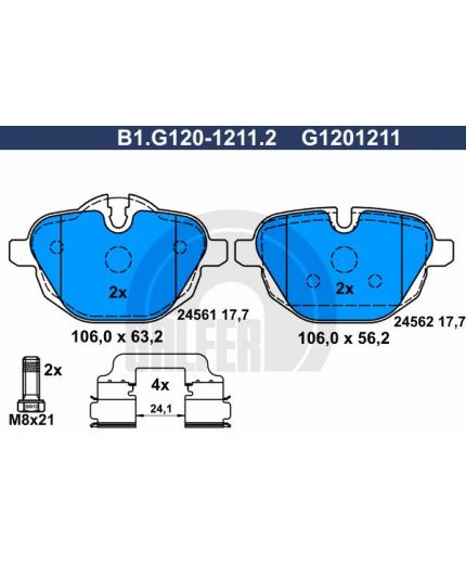 GALFER Колодки дисковые 4 шт