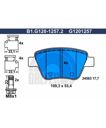 GALFER Колодки дисковые 4 шт