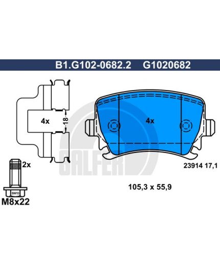 GALFER Колодки дисковые 4 шт