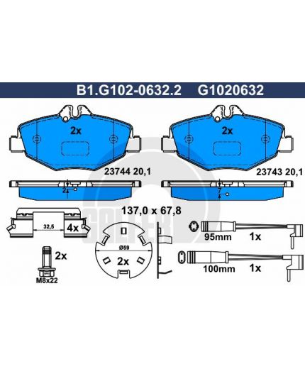 GALFER Колодки дисковые 4 шт