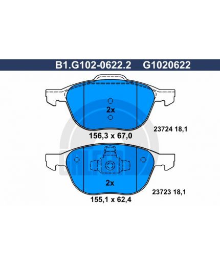 GALFER Колодки дисковые 4 шт