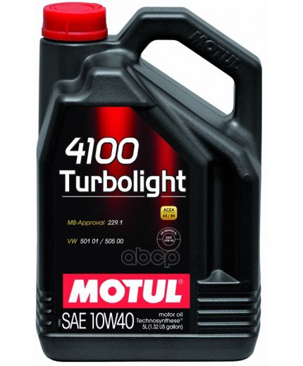 Моторное масло MOTUL 4100 TURBOLIGHT 10W-40 4л