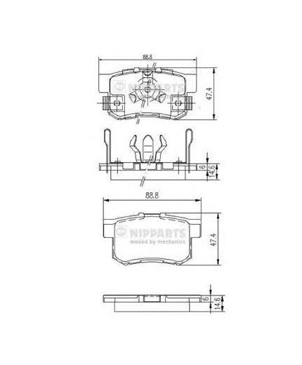 NIPPARTS Колодки дисковые 4 шт