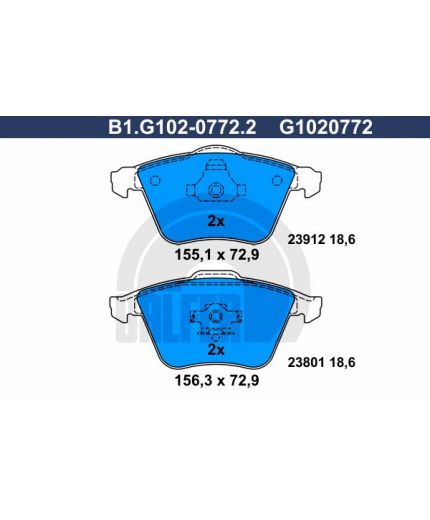 GALFER Колодки дисковые 4 шт