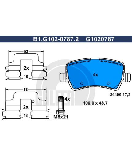 GALFER Колодки дисковые 4 шт