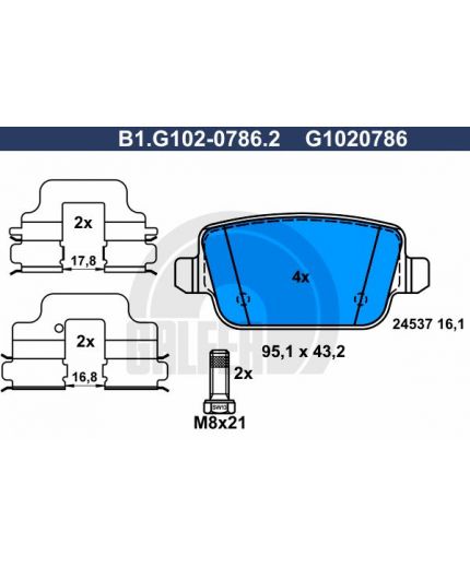 GALFER Колодки дисковые 4 шт