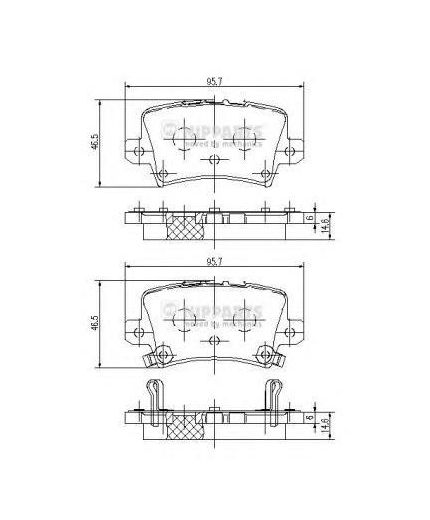 NIPPARTS Колодки дисковые 4 шт