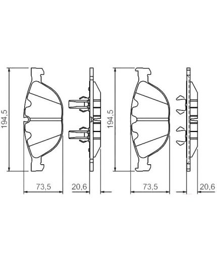 BOSCH Колодки дисковые задние