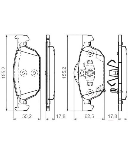 BOSCH Колодки дисковые передние