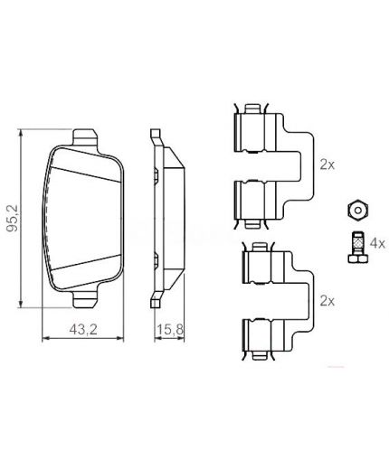 BOSCH Колодки дисковые задние