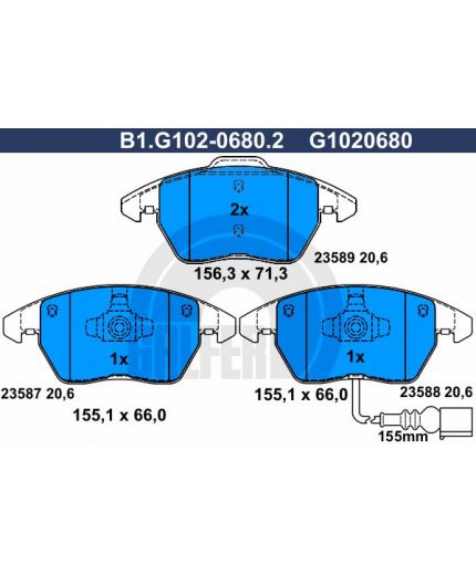 GALFER Колодки дисковые 4 шт