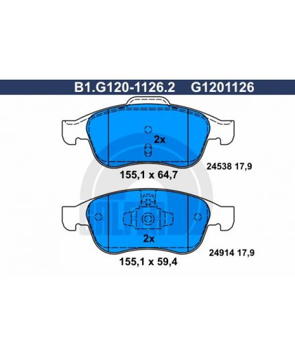GALFER Колодки дисковые 4 шт