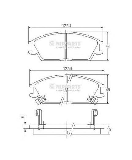 NIPPARTS Колодки дисковые 4 шт