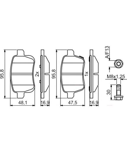 BOSCH Колодки дисковые