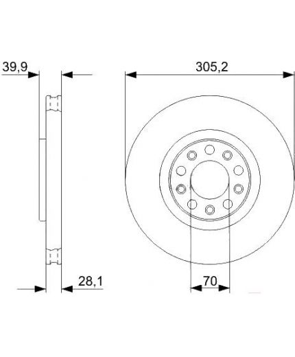 BOSCH Тормозной диск передний