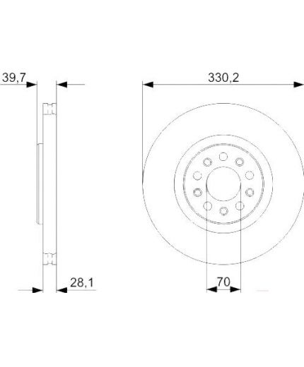 BOSCH Тормозной диск передний