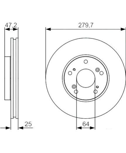 BOSCH Тормозной диск передний
