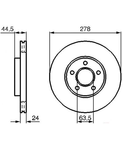 BOSCH Тормозной диск передний
