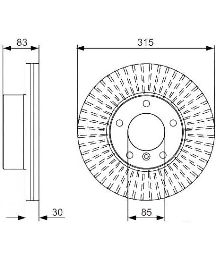 BOSCH Тормозной диск передний
