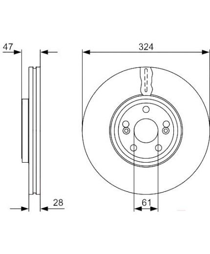 BOSCH Тормозной диск передний