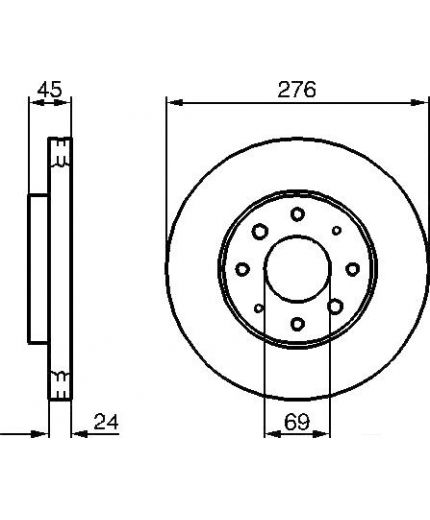 BOSCH Тормозной диск передний