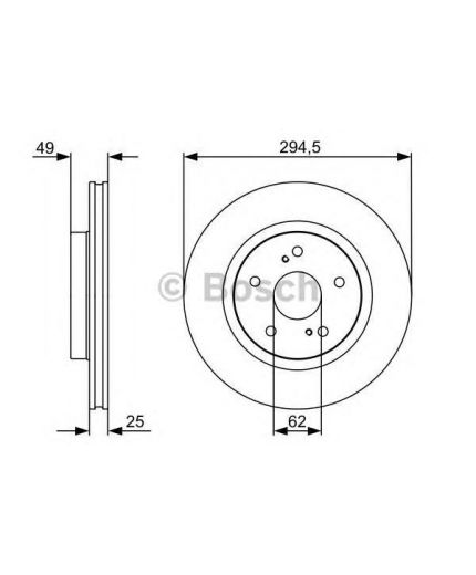 BOSCH Тормозной диск передний