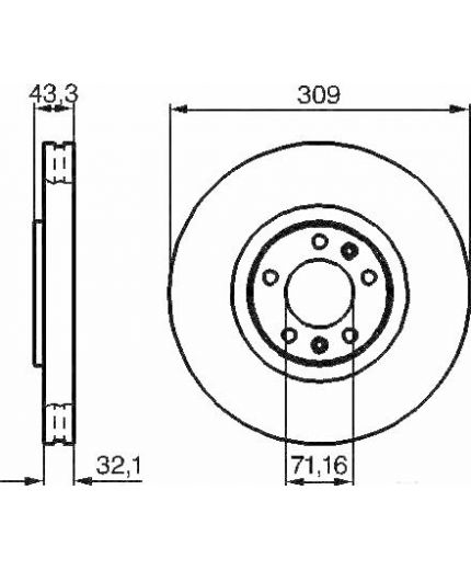 BOSCH Тормозной диск передний