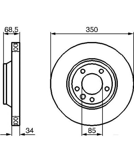 BOSCH Тормозной диск передний