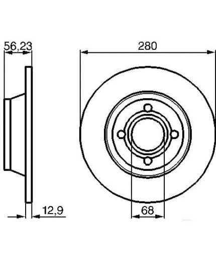 BOSCH Тормозной диск передний
