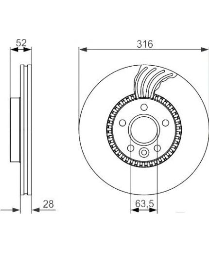 BOSCH Тормозной диск