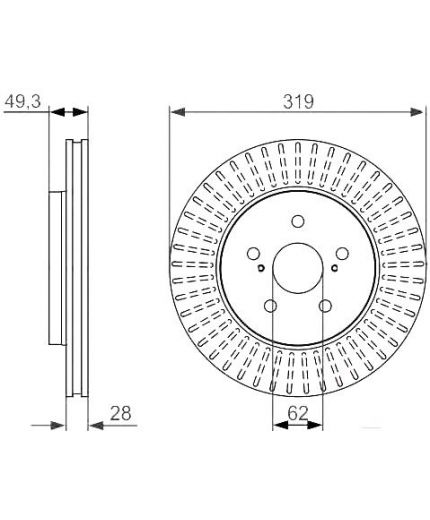 BOSCH Тормозной диск