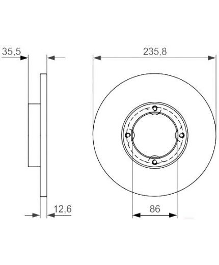 BOSCH Тормозной диск