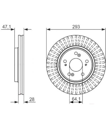 BOSCH Тормозной диск передний