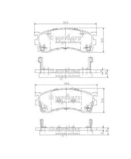 NIPPARTS Колодки дисковые 4 шт