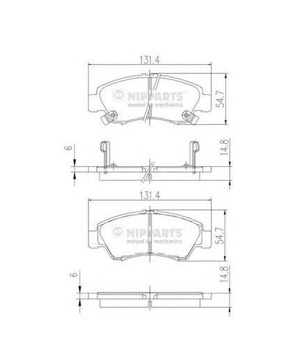 NIPPARTS Колодки дисковые 4 шт