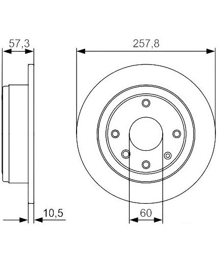BOSCH Тормозной диск задний