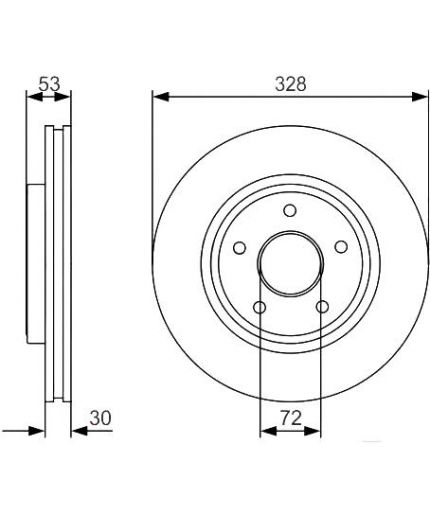 BOSCH Тормозной диск задний