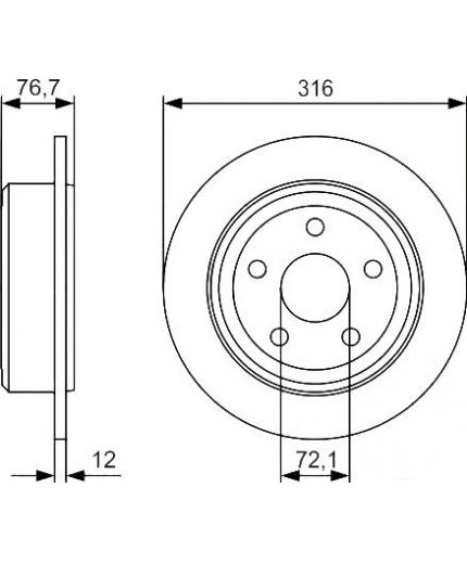BOSCH Тормозной диск задний