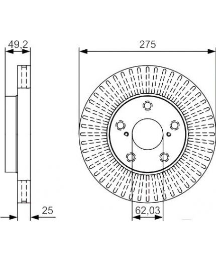 BOSCH Тормозной диск передний