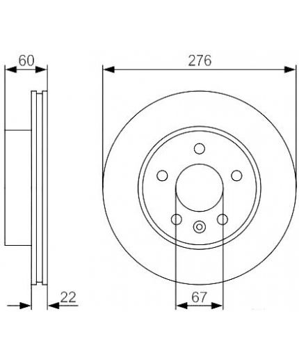 BOSCH Тормозной диск передний